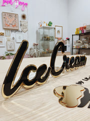 Ice cream cart sign
