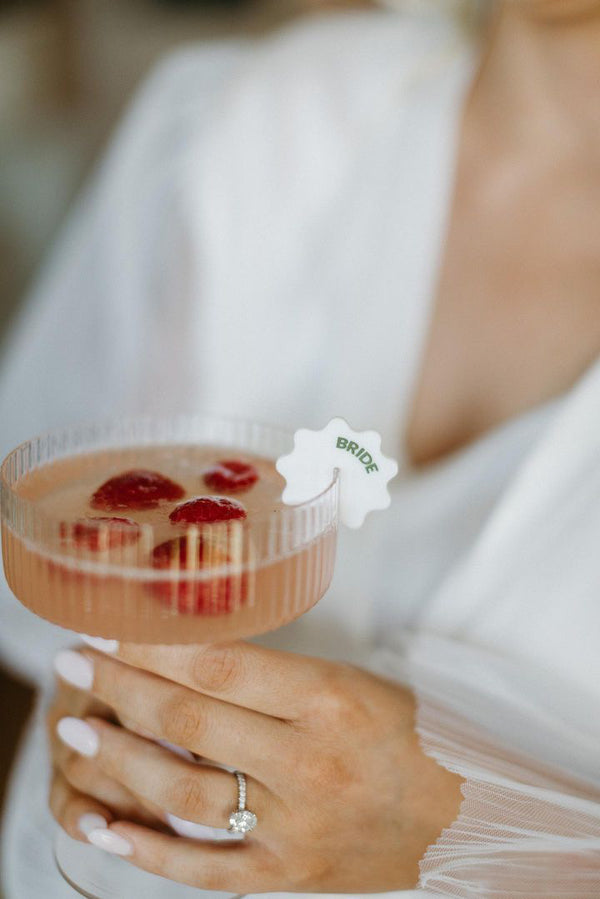 Laser cut acrylic drink bride tag