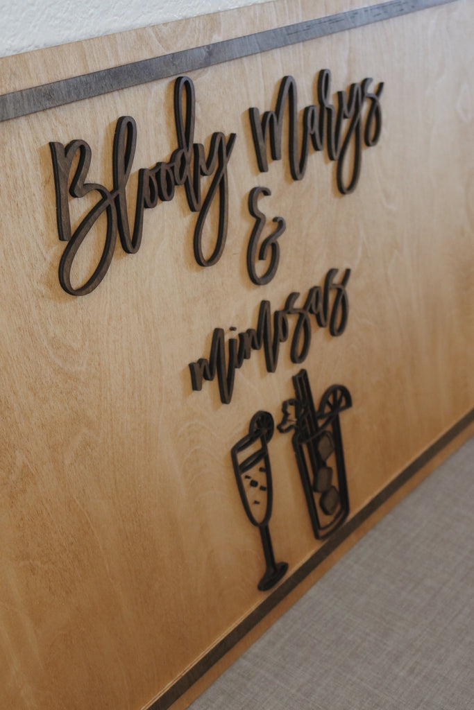 bar cart sign