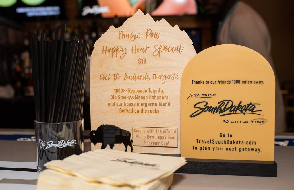 Custom acrylic bar menu sign for weddings and events