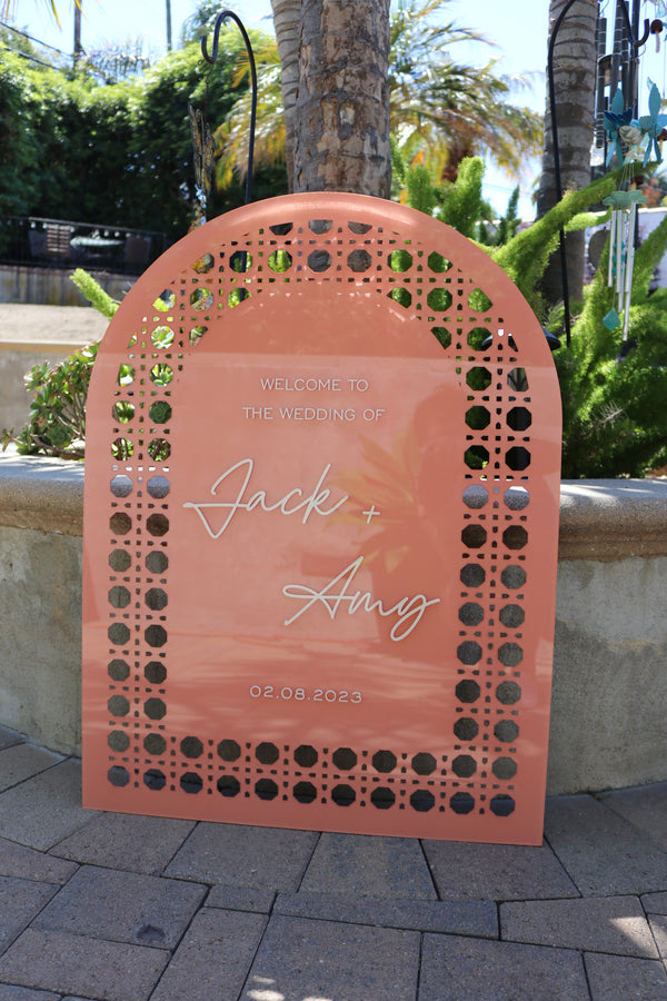 Acrylic Arch Wedding Welcome Sign
