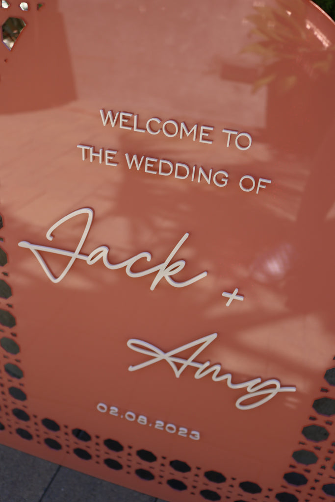 Acrylic Arch Wedding Welcome Sign