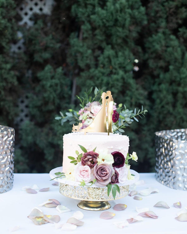 gold wedding cake topper