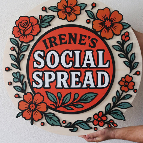 Custom large wood business logo sign