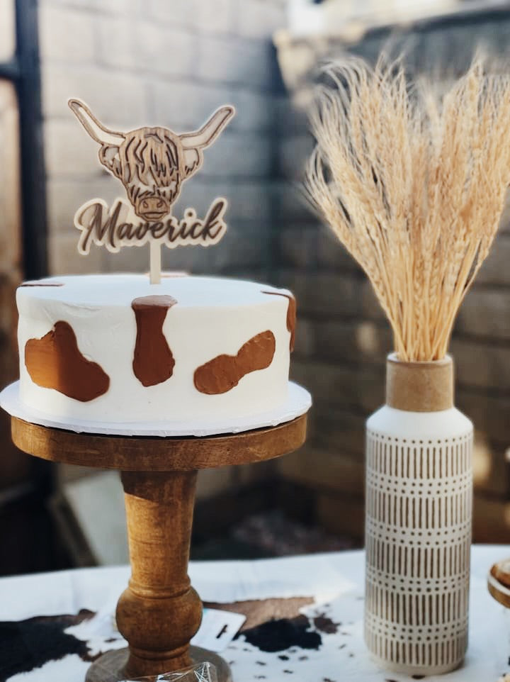 Custom birthday cake topper wood laser cut