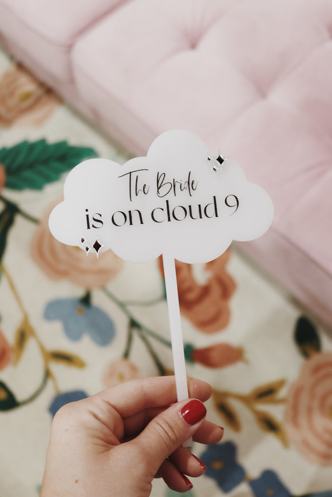 Acrylic cake topper for bridal shower