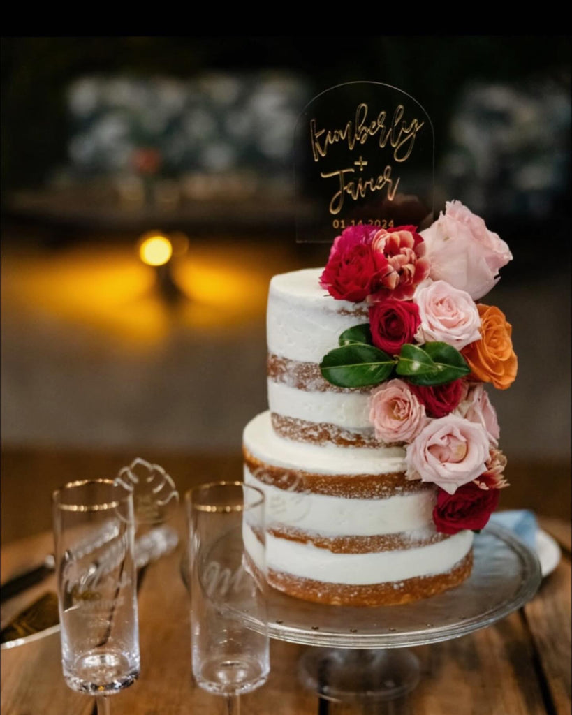 Custom acrylic wedding cake topper