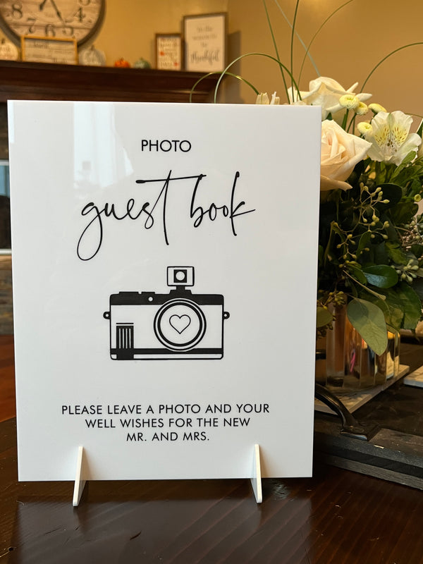 Acrylic photo guest book sign