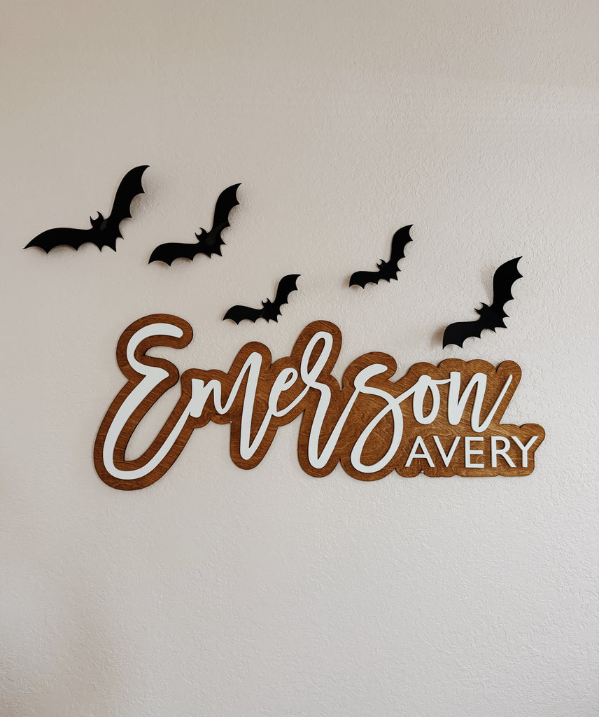 Personalized wooden name sign for baby’s room wall decor