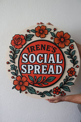 Custom Mobile Bar Cart Sign with Logo Wood